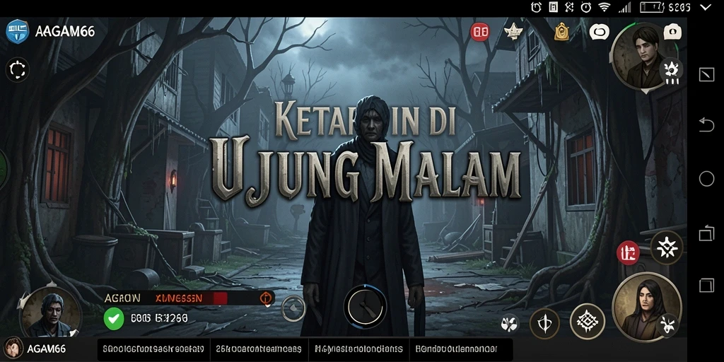 Tangkapan layar AGAM66 menampilkan suasana gelap dan menakutkan dari gameplay.