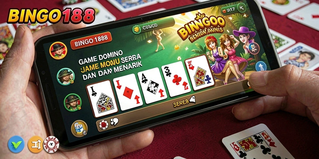 Tangkapan layar gameplay BINGO188 yang menunjukkan keseruan bermain Domino.