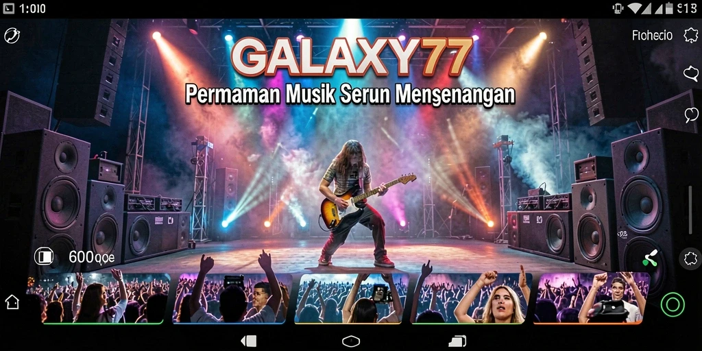 Tampilan gameplay GALAXY77 yang dinamis dan penuh warna.