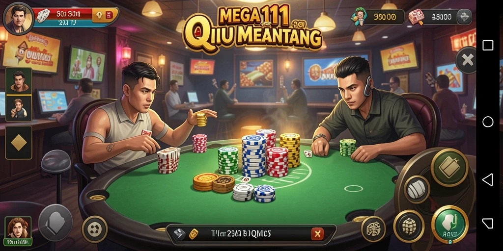 Tampilan gameplay seru dalam MEGA111, pengalaman QiuQiu yang mengasyikkan.
