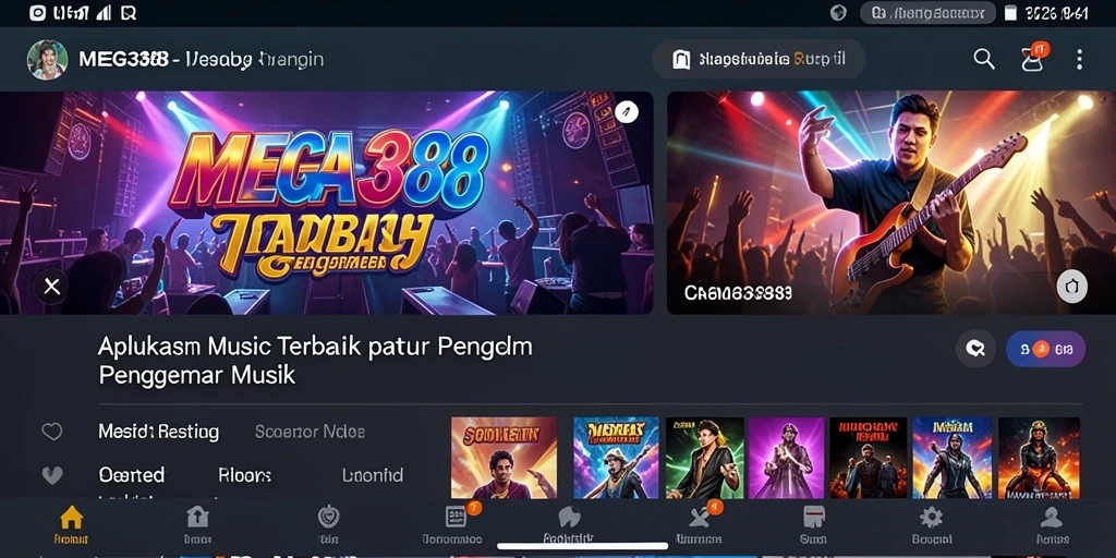 Tampilan gameplay interaktif dari MEGA388 untuk menikmati musik.