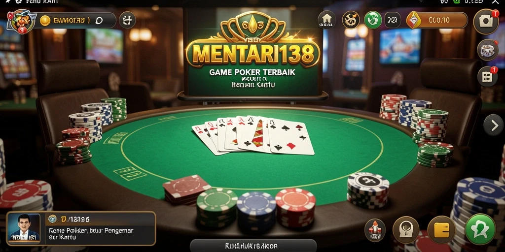 Tampilan gameplay mendebarkan dari MENTARI138 saat bermain poker.