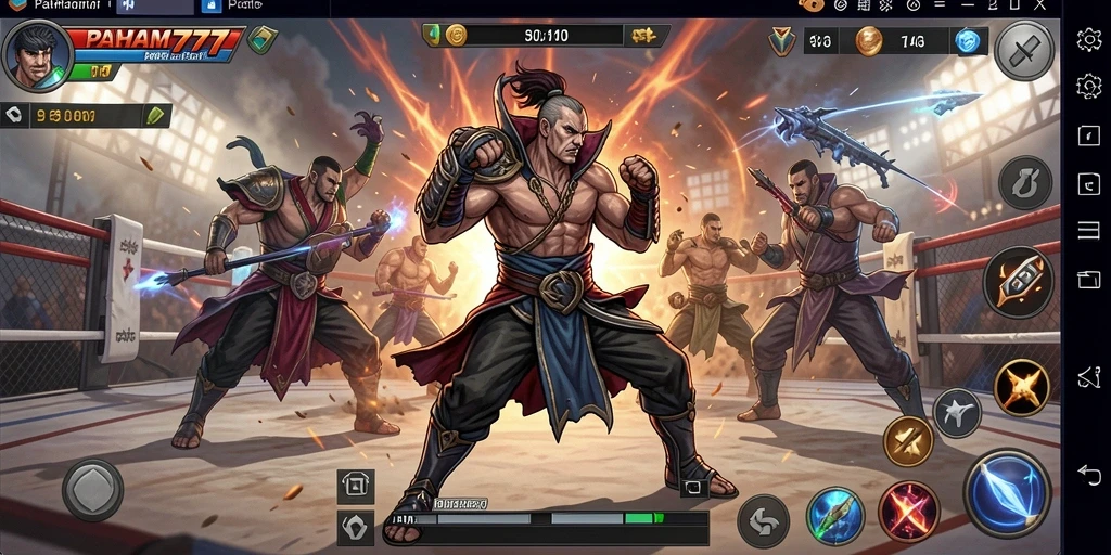 Tampilan menarik dari gameplay pertarungan yang intens di PAHAM777.