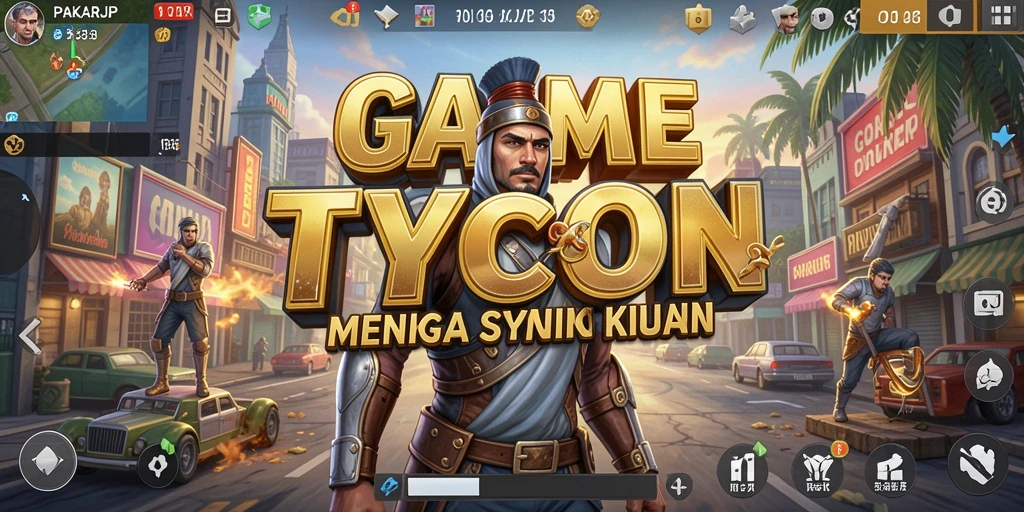 Screenshot gameplay PAKARJP menunjukkan suasana dinamis dan interaksi bisnis.
