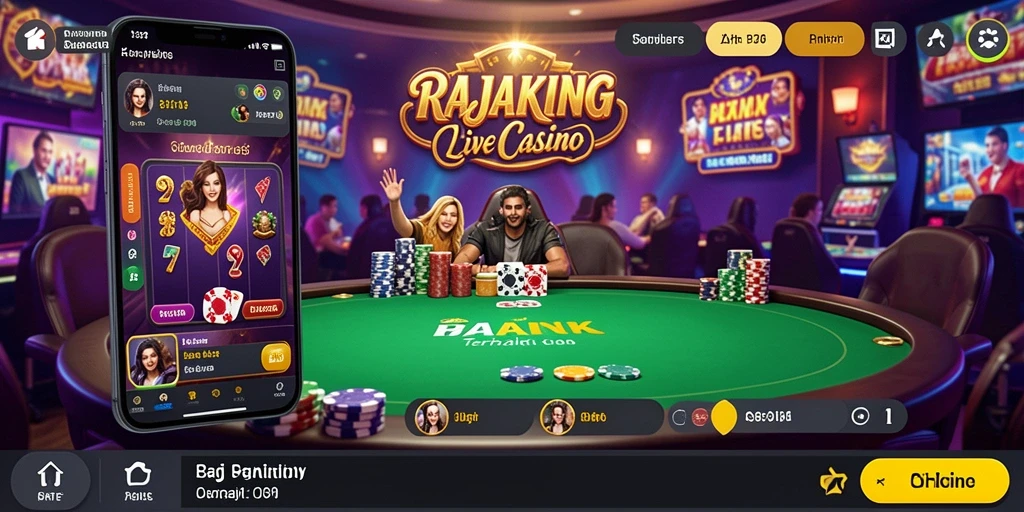 Tampilan gameplay Live Casino yang nyata dari RAJAKING.