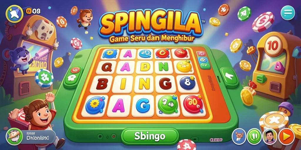 Tampilan gameplay seru dari SPINGILA dengan grafis Bingo yang menarik.