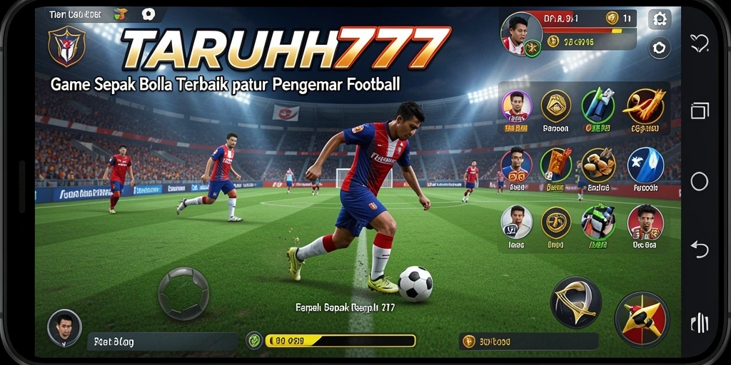 Tangkapan layar TARUH777 menunjukkan aksi seru di lapangan sepak bola.