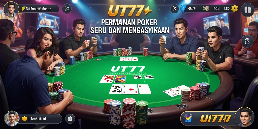Tampilan gameplay UT77 yang menarik dalam permainan Poker.