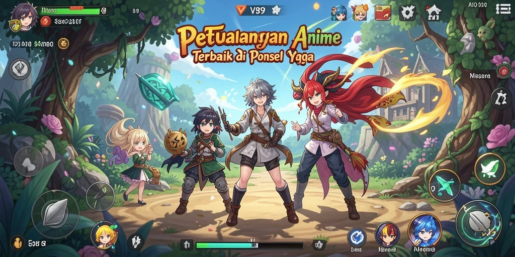 Tampilan gameplay V89 yang menarik dengan karakter anime yang dinamis.