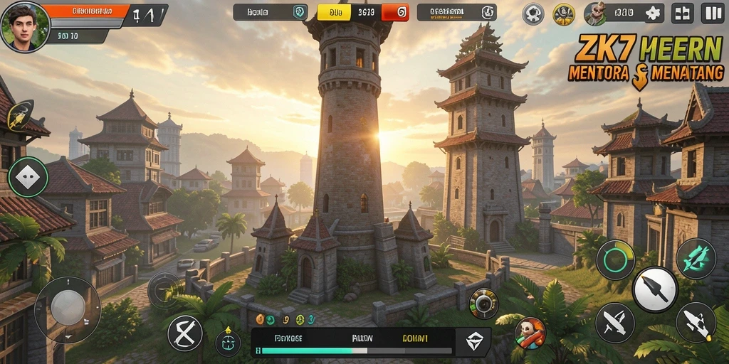 Gameplay menarik ZK7 di Tower Defense.